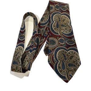 MENS SILK AQUASCUTUM LONDON PAISLEY TIE EUC